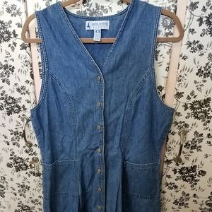 Denim overall dress vintage